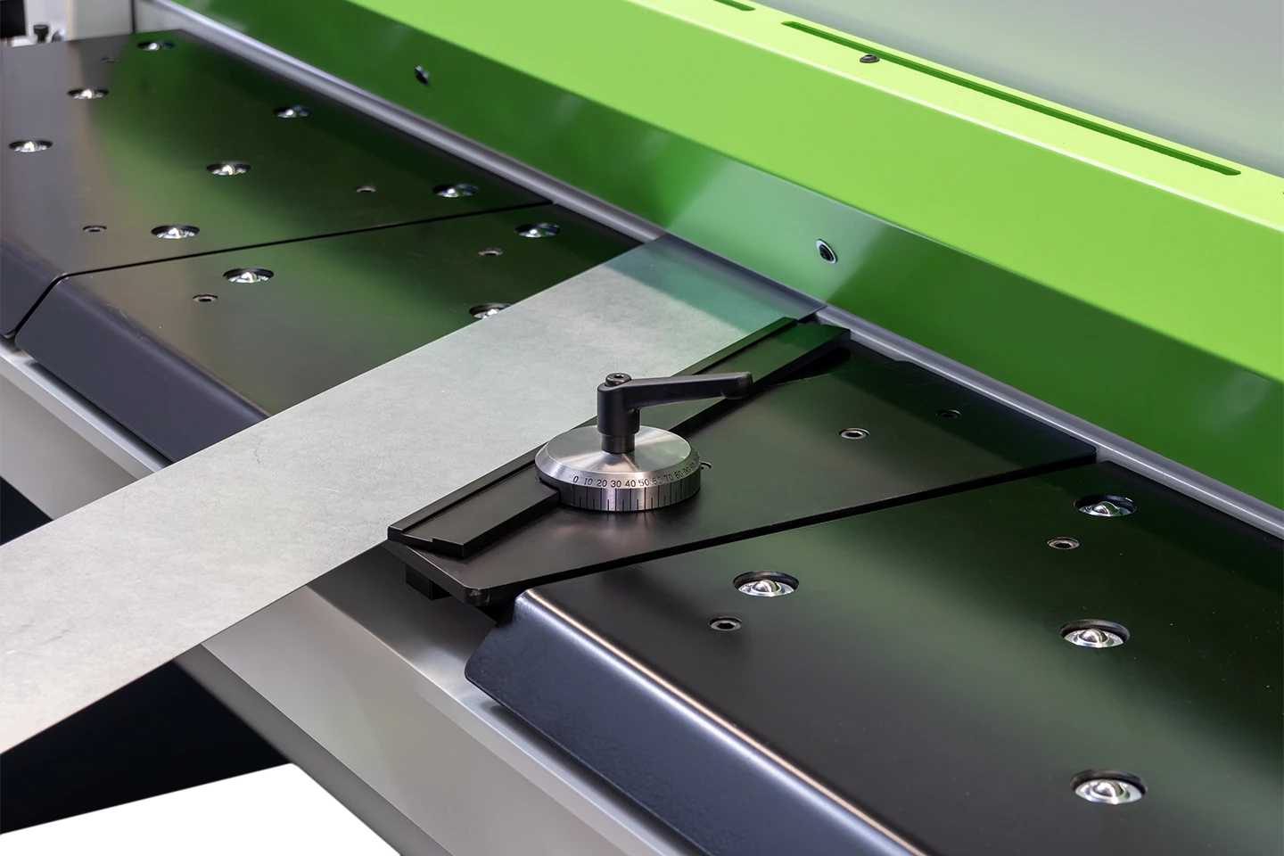 adjustable angle gauge with graduated scale for evo duo electrical guillotine shear on white background