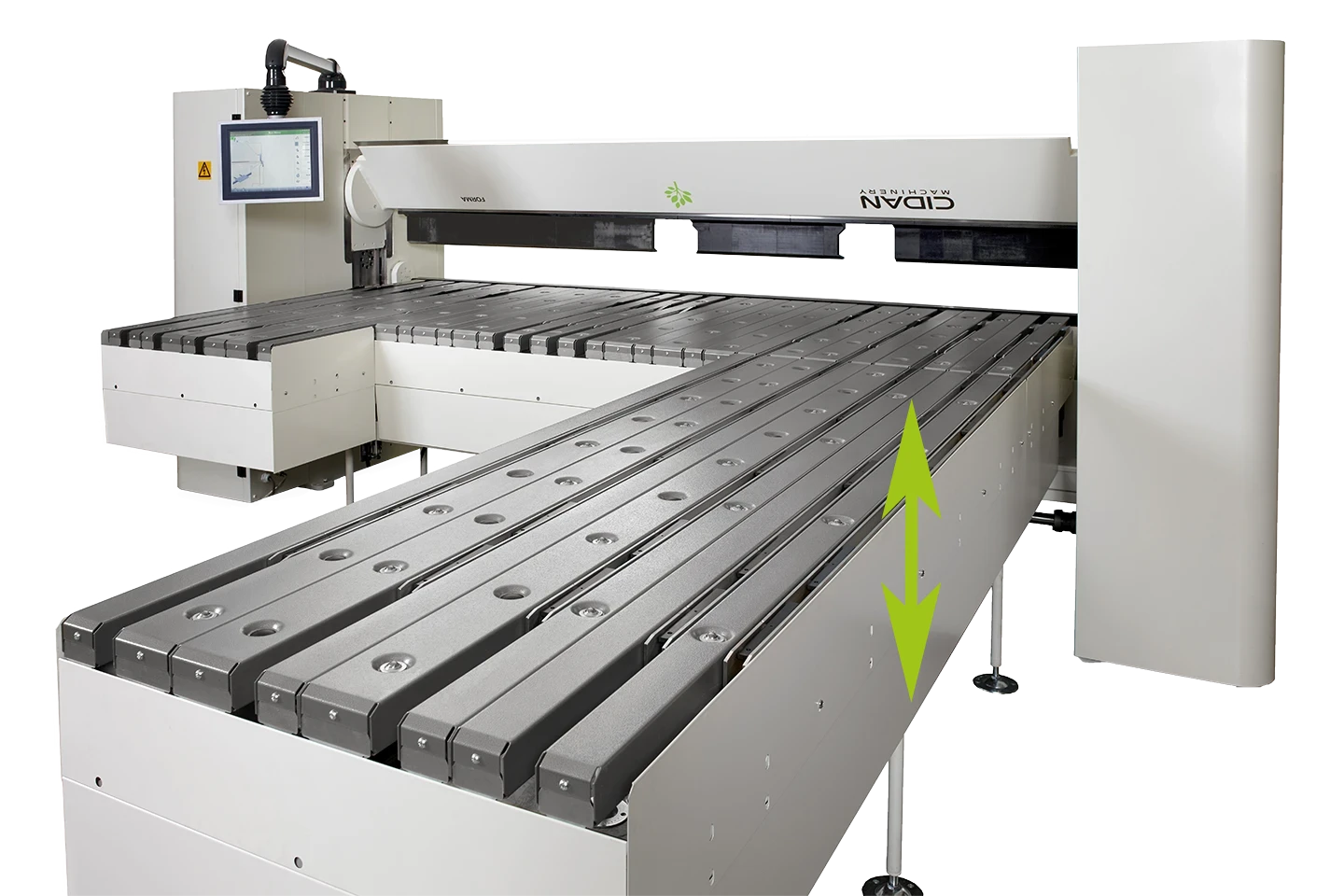 height adjustable backgauge with extensions for cidan folding machine forma on white background