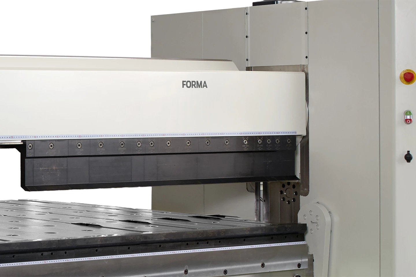 combi upper beam with box tooling on a forma folding machine on white background