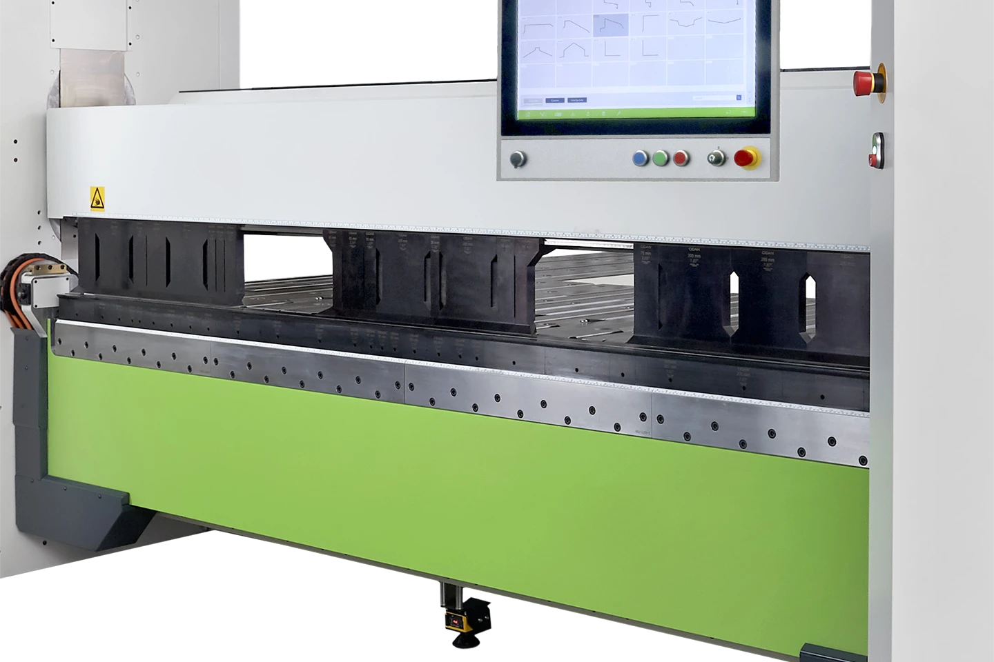 close up of high divided box tools for forma z folding machine on white background