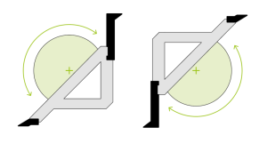 sketch of rotating combi upper beam in a cidan folding machine on white background