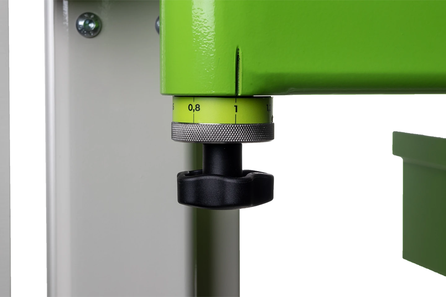 sheet thickness adjustment on manual folder mfb on white background