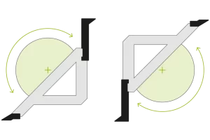sketch of rotating combi upper beam in a cidan folding machine on white background
