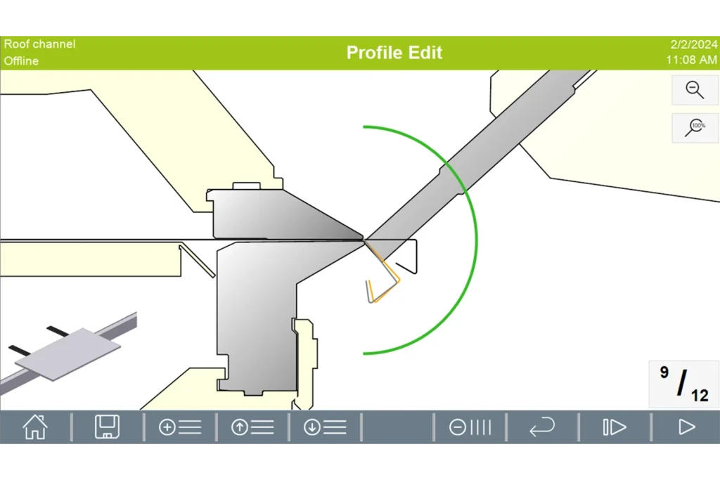 screenshot of control system prolink for a cidan folding machine