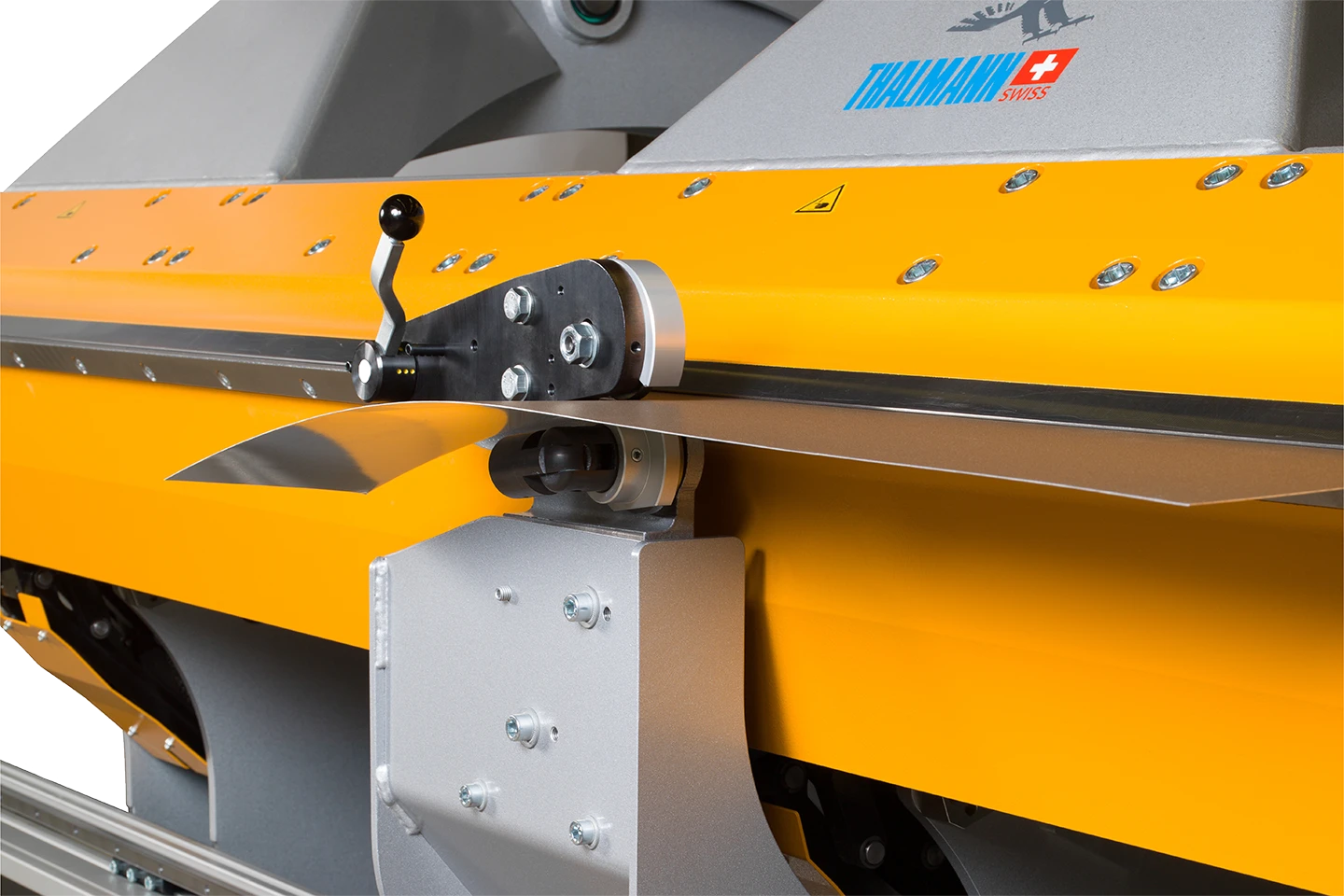 electrical slitter unit on a thalmann longfolder on white background