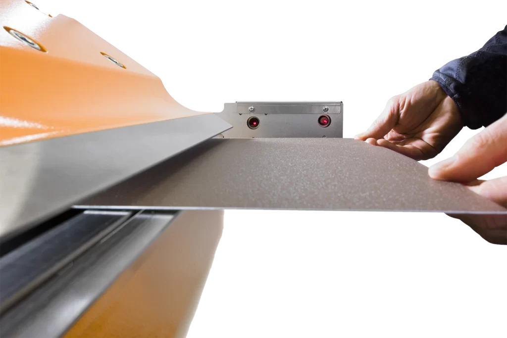 safety with laser on a thalmann longfolder on white background