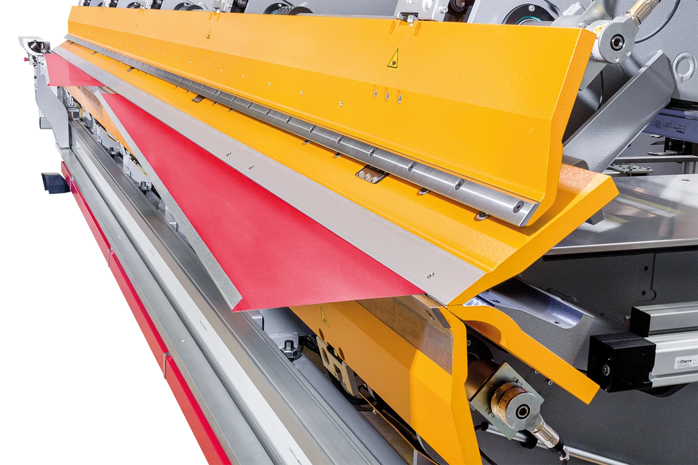 conical bending of sheet in a thalmann longfolder on white background