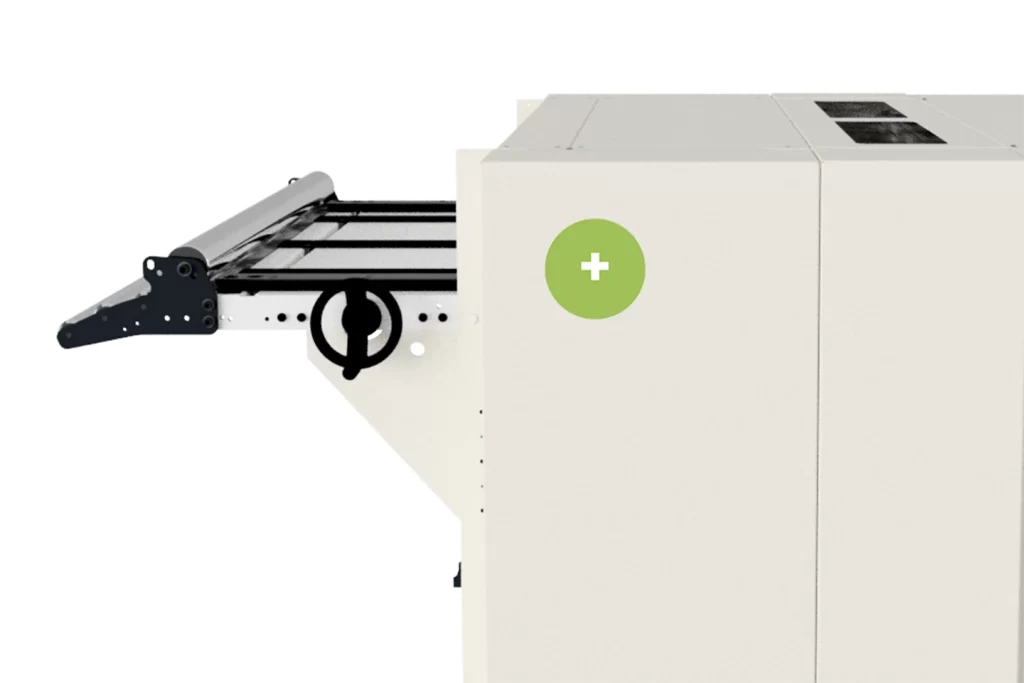 straightener inside a nuslit cut to length machine on white background