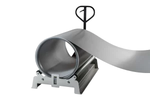 cradle for coils with forklift on white background