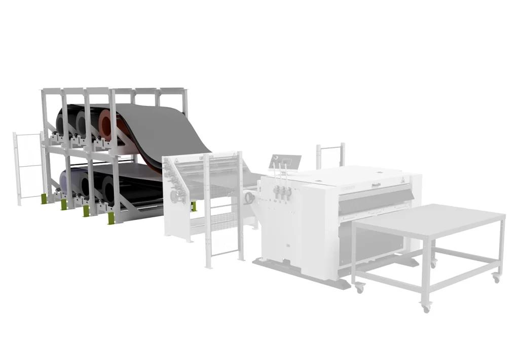 coilmaster stores coils in front of the cut to length machine on white background