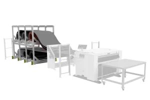 coilmaster stores coils in front of the cut to length machine on white background