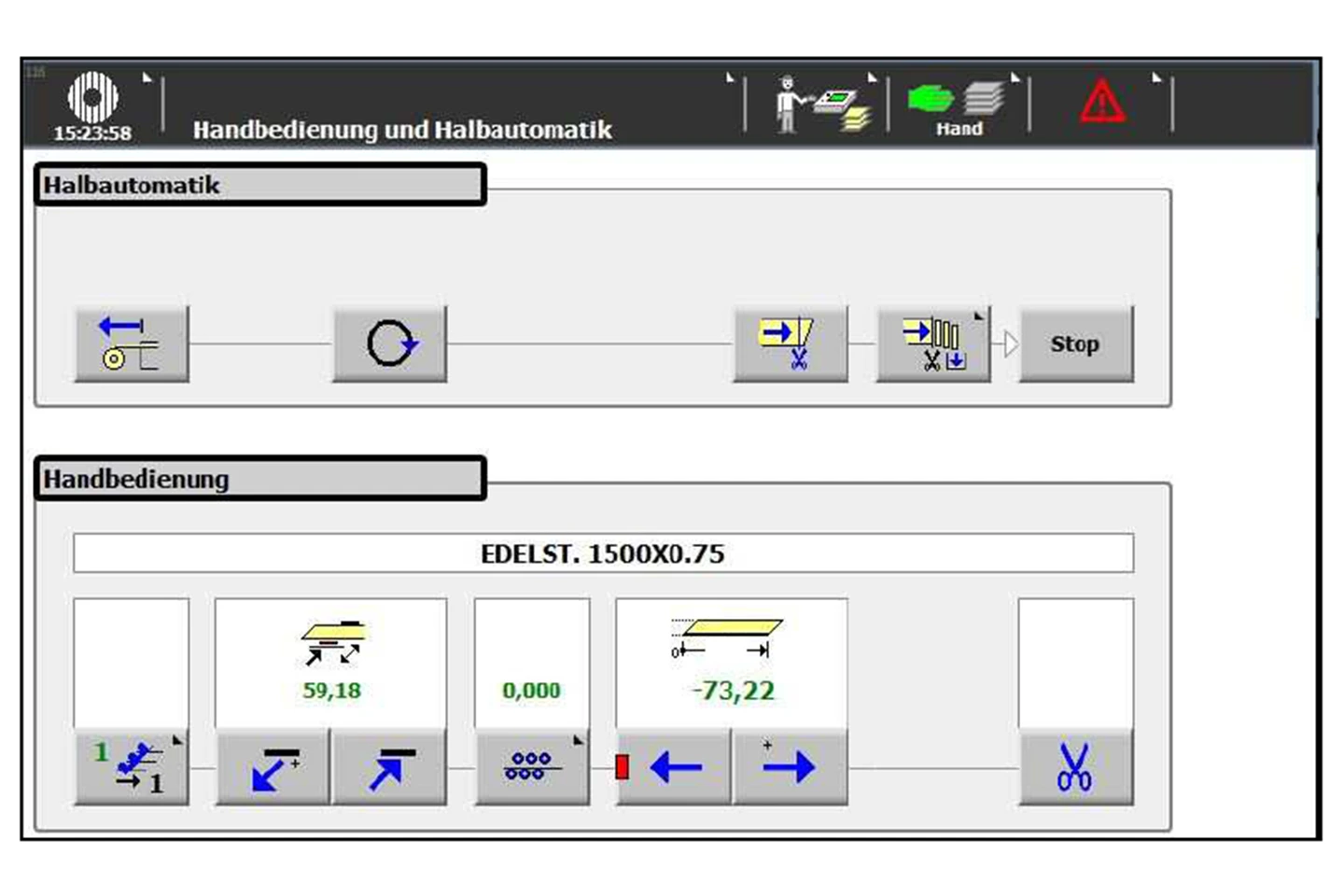 manual mode in the control system in a coilline on white background