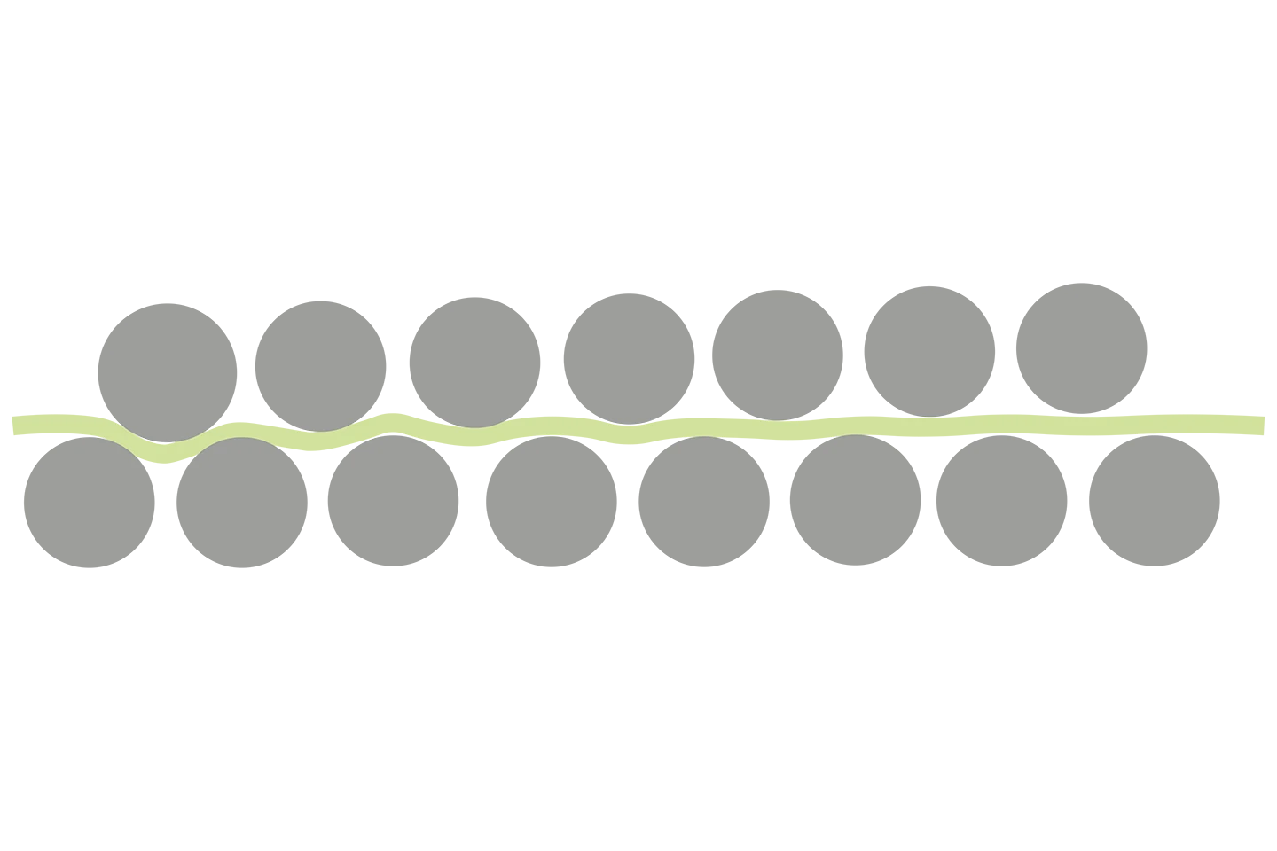 illustration of the straightening rollers in a high precision leveler on white background