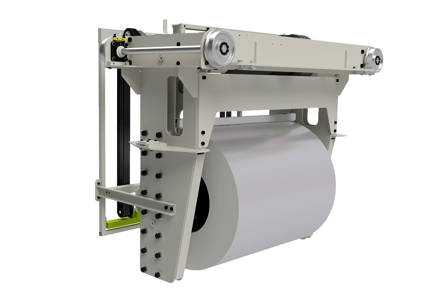 double lifting device for tranporting coils in a coilfarm on white background