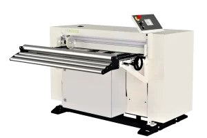 infeed side on forstner slit cut to length machine on white background