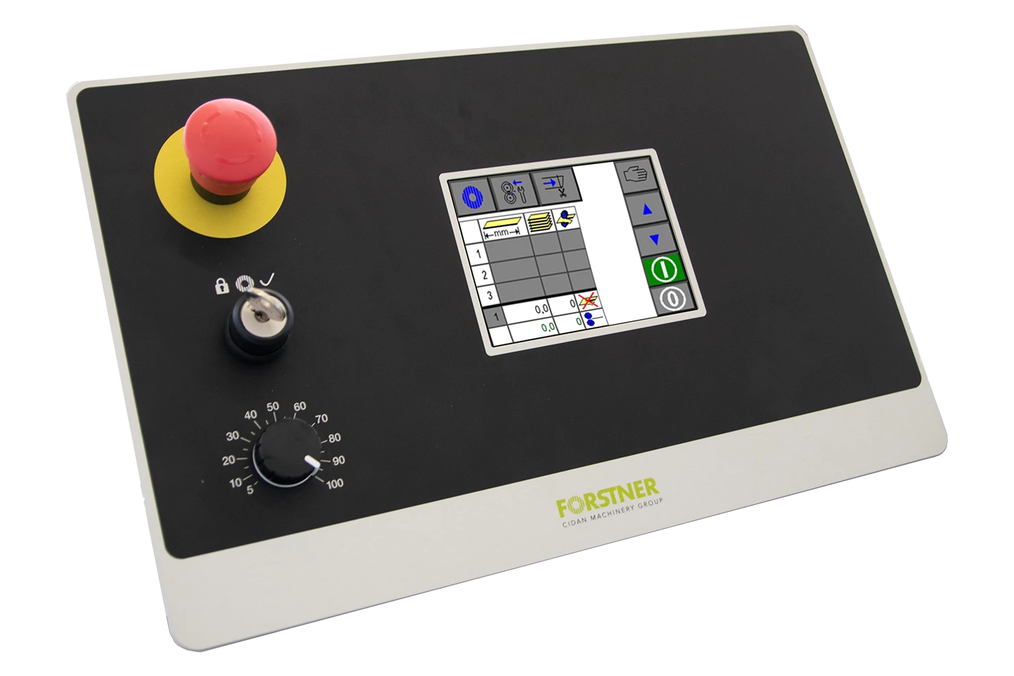 control system s1 for forstner cut to length machine on white background