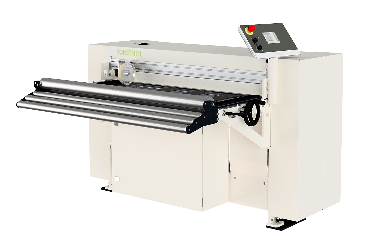 rubberized infeed rollers for foilapplicator with forstner cut to length machines on white background