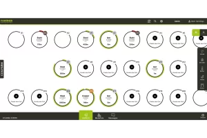 control system for coilfarm with overview of all coils on white background
